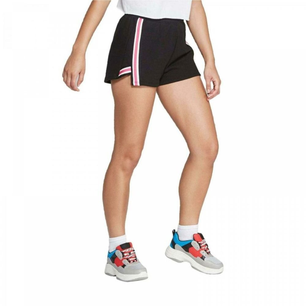 Women's Black Knit Shorts Wild Fable w/stripes